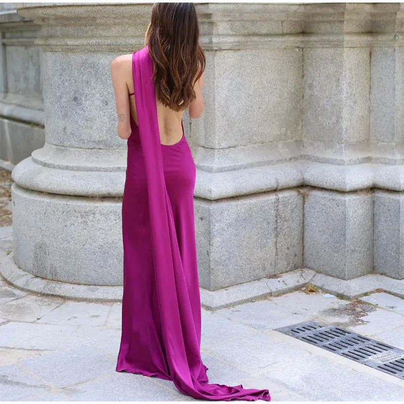 Elegant One-Shoulder Maxi Dress – Timeless Luxury