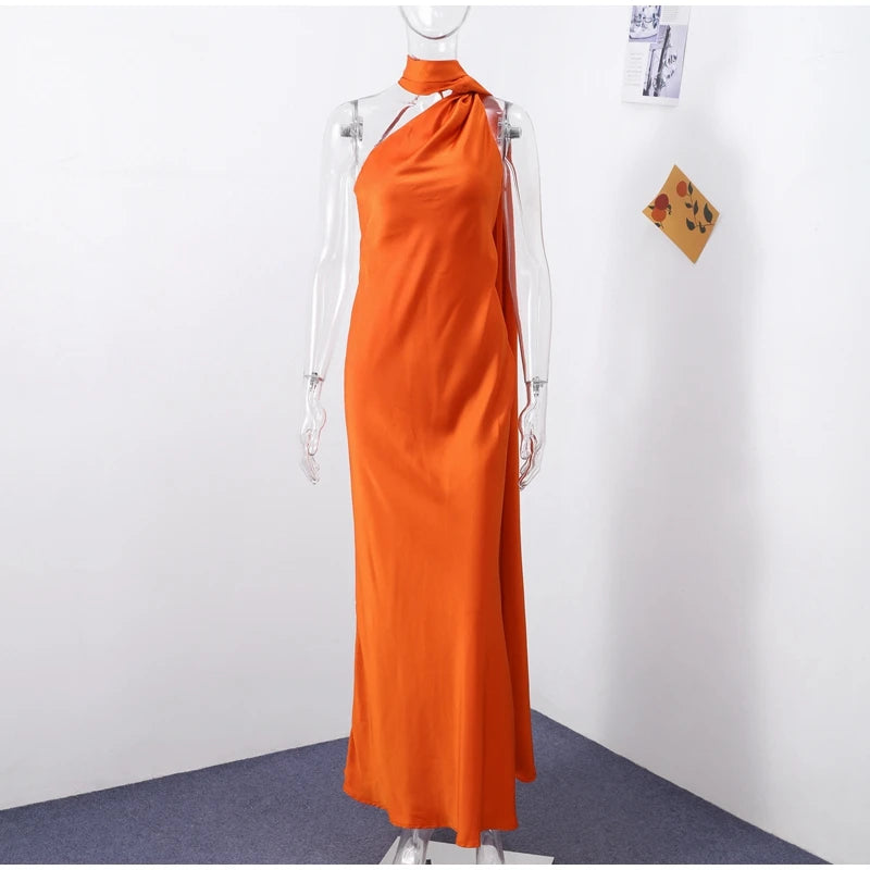 Elegant One-Shoulder Maxi Dress – Timeless Luxury