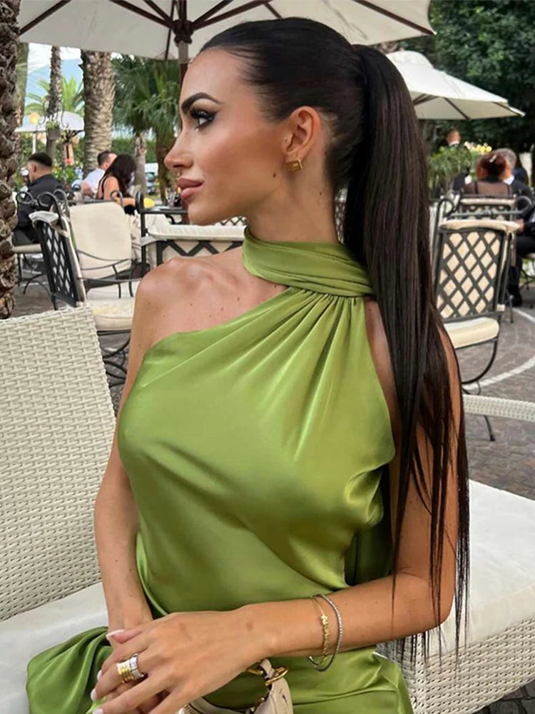 Elegant One-Shoulder Maxi Dress – Timeless Luxury