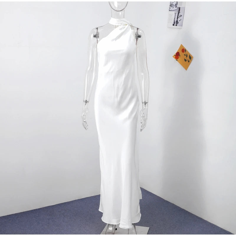 Elegant One-Shoulder Maxi Dress – Timeless Luxury