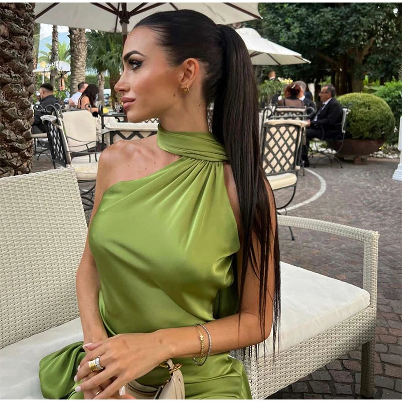 Elegant One-Shoulder Maxi Dress – Timeless Luxury