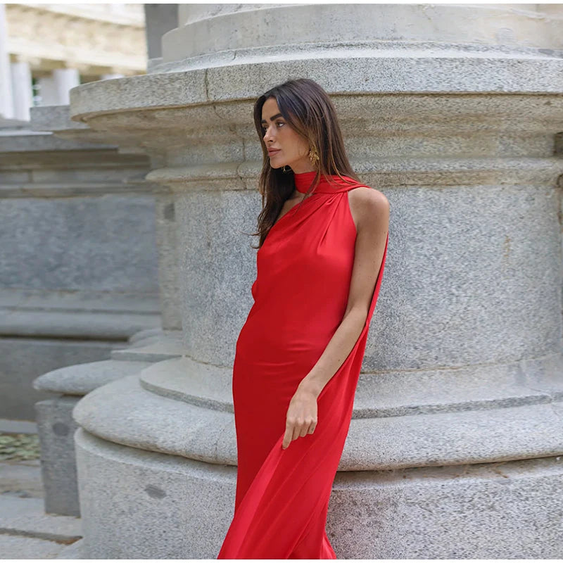Elegant One-Shoulder Maxi Dress – Timeless Luxury