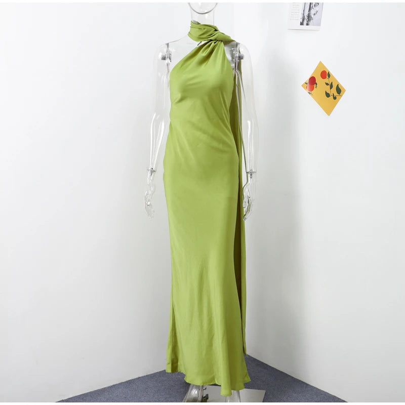 Elegant One-Shoulder Maxi Dress – Timeless Luxury
