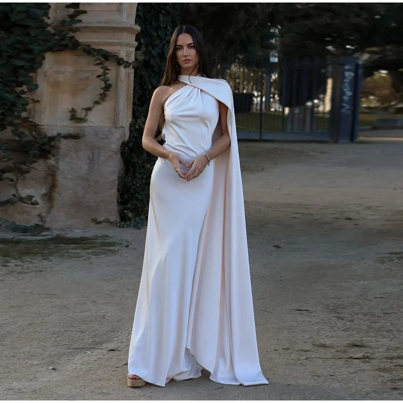 Elegant One-Shoulder Maxi Dress – Timeless Luxury