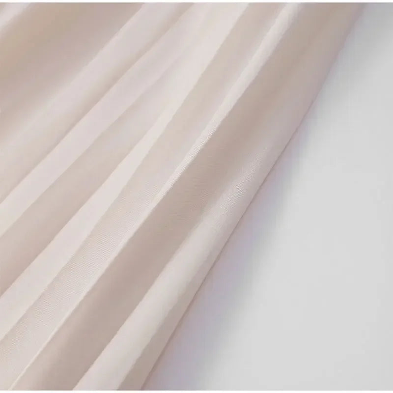 Elegant scoop neck pleated dress for women