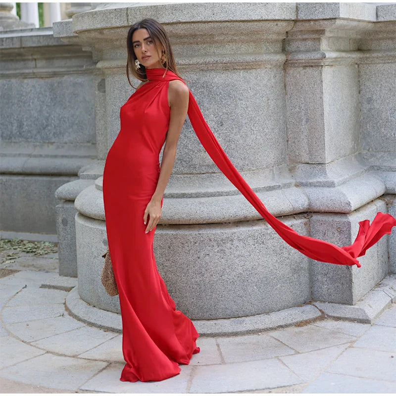 Elegant One-Shoulder Maxi Dress – Timeless Luxury