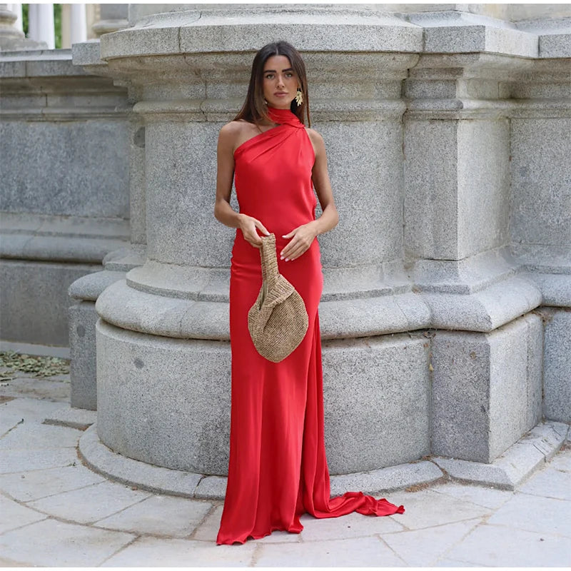 Elegant One-Shoulder Maxi Dress – Timeless Luxury