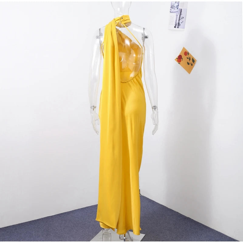 Elegant One-Shoulder Maxi Dress – Timeless Luxury