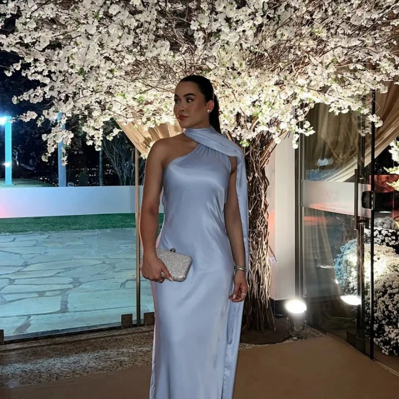 Elegant One-Shoulder Maxi Dress – Timeless Luxury