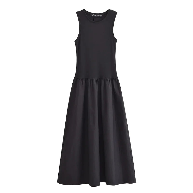 Elegant Khaki Sleeveless Maxi Dress™