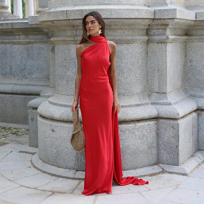 Elegant One-Shoulder Maxi Dress – Timeless Luxury