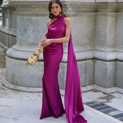 Elegant One-Shoulder Maxi Dress – Timeless Luxury