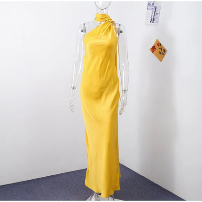 Elegant One-Shoulder Maxi Dress – Timeless Luxury